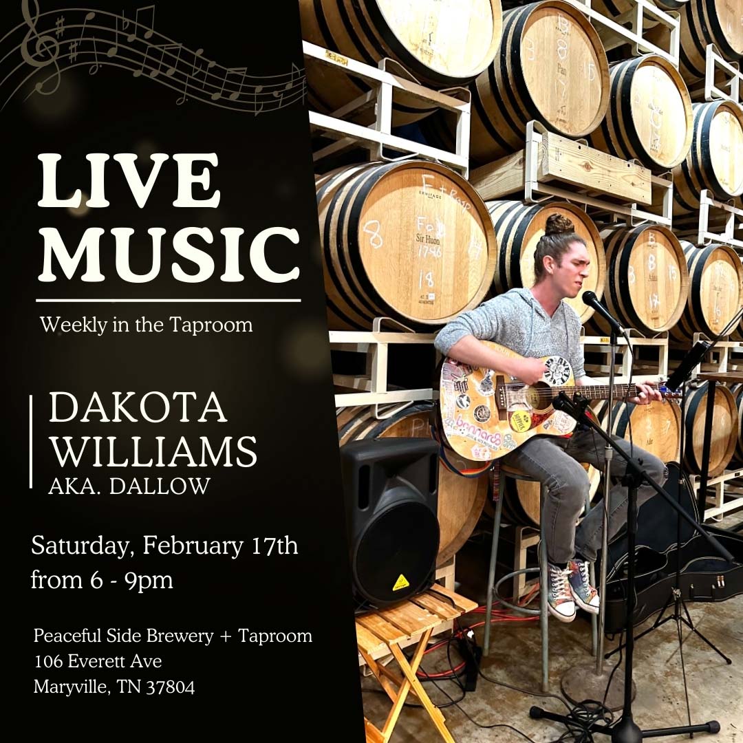 Brewery Live Music in the Taproom Dakota Williams 2-17-24